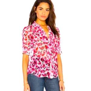 Kate Spade Size 2 Semi-sheer silk blouse. Gorgeous floral pattern.